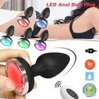 Remote Control LED Light Up Anal Butt Plug Trainer Dildo Vibrator Couple Sex Toy