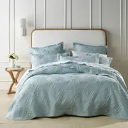 Bianca Aspen Sky Blue Embroidered Bedspread Set (Double, Queen, King, Super King) or Accessories