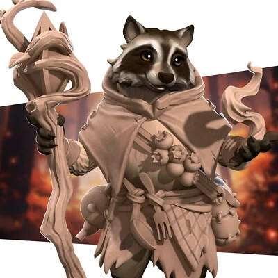 Raccoonfolk Druid Shaman Healer - Bite the Bullet - Dungeons and Dragons