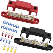 Positive and Negative Bus Bar | 48V DC 150A Marine Battery Busbar Terminal Set | Stable Current Electrical Supplies for Solar Wiring Automotive Boat RV Applications
