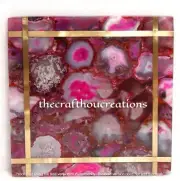 15"x15" Pink Agate Coffee Table Top, Agate Side Table Top, Christmas Gifts Sale