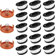A ANLEOLIFE 18 Pack AF-100 Weed Eater Line Spool for String Trimmers, 30ft 0.065" Auto-Feed Replacement Spools(15 Spools+ 3 Caps+ 3 Springs)