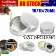 Aluminium Empty Cosmetic Pot Lip Balm Jar Tin Container Silver Box Containers D7