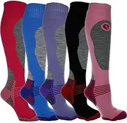 [reshmena] Ski Socks High Performance Mens Womens Ski Socks High grip Snowboarding snow Thermal Mens Ski Socks with firm Cushioning socks