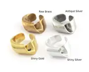 Wrapped Ring Adjustable Raw,Antique silver,Shiny Silver-Gold (8us size)5588