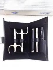 vtg Manicure delux men set TIMOR SOLINGER Refratechnik Germany leather box