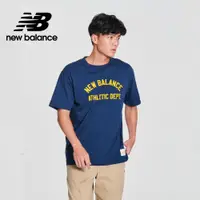 在飛比找蝦皮商城優惠-【New Balance】 NB 撞色標語短袖上衣_男性_深