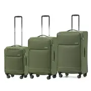 3pc Tosca So Lite Cabin Size Durable Travel Rolling Luggage/Suitcase Set Khaki