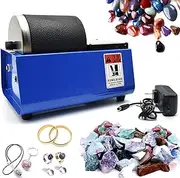 Electric Rock Tumbler Machine, Gemstones Polisher with Leakproof Rubber Barrel, Dual-Wheel Drive/Noise Reduction Barrel, Stone Polishing Machine for Geology Mineral Metal