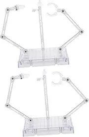 HEALSOPTHY 2Pcs Flexible Doll Stand Holder Lightweight Plastic Action Figure Support Frame for Easy Display and Organization for Boys and Models and Collectibles
