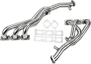 Shuogoufeng Store Silver 201 Stainless Steel Performance Exhaust Manifold Header Compatible With BMW E46 325i