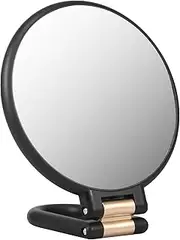 DJAPWPX Hand Mirror with Folding Handle Double Sided Magnifying Mirror with 30X/1X Magnification Portable Makeup Mirror Multifunctional Handheld Mirror for Women (Black)