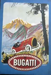Vintage Automobilia Bugatti Racing Canvas Images (Video)