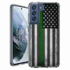 For Samsung Galaxy S20 S21 S23 S24 FE 5g TPU Case+Glass(Green US Flag)