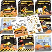 24 Pack Construction Trucks Colouring Book, Construction Birthday Party Bag Favors for Kids, Building Drawing Book Including Dump Trucks Diggers Cranes Tractors for Kids, Home Party Supplies School Activity