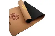 Cork Yoga Mat with Carry Straps | Home Gym Pilates - Chakras
