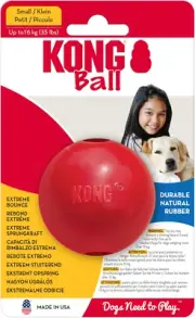 - Ball with Hole - Durable Rubber, Fetch Toy - for Small Dogs