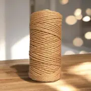 3mm 3ply Luxe Macrame Cord | CAMEL | 100% Premium Cotton Melbourne Australia
