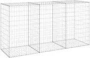 vidaXL Gabion Wall with Covers - Galvanised Steel Gabion Basket for Landscape Design - 200x60x100 cm - Silver