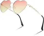 [FEISEDY] Polarized Heart Sunglasses Women Men Metal Frame Cute Lovely Glasses UV400 Protection B2375