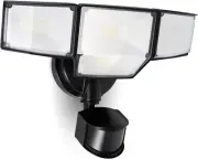 LUTEC 80W 9000LM LED Security Light Motion Sensor Outdoor Lights, 4 Head LED Flo