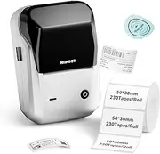 NIIMBOT B1 Label Maker, Thermal Label Printer, Label Maker Machine with Tape Portable Sticker Printer Labelling Machine for Businesses, Clothing, Logo, Jar, Compatible with Phones & PC, Silver Gray