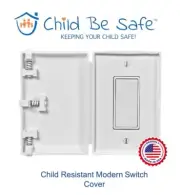 Child Be Safe Child and Pet Proof WHITE Modern Rocker Light Switch Safety Cover