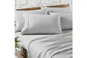 Renee Taylor Egyptian Cotton Sheet Pillowcase Bedding Sleep Set - Silver