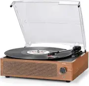 Vinyl Record Player with Speakers Vintage Turntable for Vinyl Records Belt-Drive