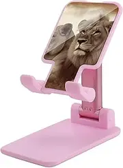 BVNMT Mobile Phone Holder Foldable Cellphone Stand African Lion and Lioness Adjustable Desktop Phone Holder Compatible with iPhone Android