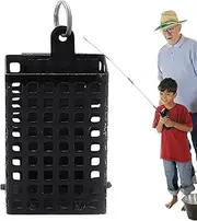 manhegari Fishing Cage, Square Metal Catfish Trap, Catfish Bait Holder, Fishing Feeder Basket, Portable Bait Thrower Device, Carp Bait Cage, Fishing Nest