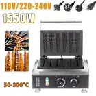 1550W Electric Home Waffle Pancake Maker 50-300℃ Stick Pine Tree Mould Machine