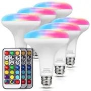 JandCase BR30 Color Changing Flood Lights, RGB+Warm+Cool White LED Recessed L...
