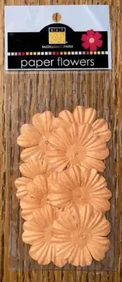 BBP Bazzill Basic Paper Flowers Primula Creamsicle Orange Card Making Scrapbook