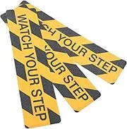 TIDTALEO 3Pcs Non Slip Stair Warning Tape Caution Wet Floor Sign High Visibility Watch Your Step Adhesive Safety Decal for Outdoor Steps and Design