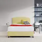 Palermo Curved Double Bed Deluxe Headboard Bedhead Linen Fabric Sulfur Yellow