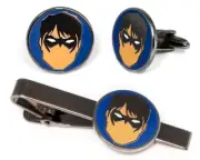 Nightwing Cufflinks, Geeky Wedding Groomsmen Gifts, Comic Book Jewelry Presents