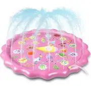 Splash Pad, Sprinkler for Kids, 68" Inflatable Outdoor Pink