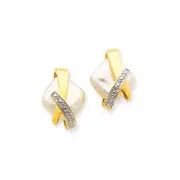 14K Yellow Gold FWCP u0026 Dia Earrings