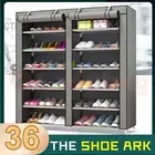 2 Doors Shoes Cabinet Storage Shoe Rack with Cover 36 Paris Portable Wardrobe