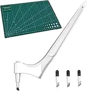 Tignapoo Craft Cutting Tools Stainless Steel Craft Knives with 15°/30°/45°360-degree Rotating Blade Art Cutting Tool with Engraving Board for Craft, Hobby, Scrapbooking, Stencil (White)