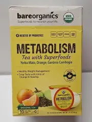 Bareorganics Metabolism Tea with Superfoods 10 Cups Manage Weight READ DESCRIPTI