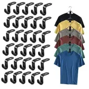 100 Pcs Clothes Hanger Connector Hooks, Wardrobe Hanger Extender 100 Black