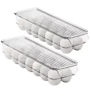 Sorbus 2 Pack Clear Plastic Egg Holder Set with Lids - holds 14 eggs per holder