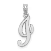 14K White Gold 14Kw Script Letter I Initial Pendant