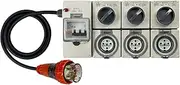Power Board 5 Pin 32 Amp Three Phase to 3 x 5 Pin 10 Amp Three Phase Outlet RCBO Protected