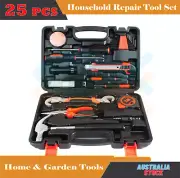 25Pcs Household Hand Tools Set Kit Box with Hard Storage Case Home Supplies