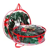 2 Pack Christmas Wreath Storage Bag Clear Xmas Wreath Storage Container-36Inch