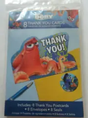 Disney Finding Dory Thank You Cards 8 COUNT
