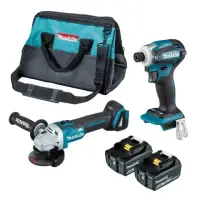 在飛比找momo購物網優惠-【MAKITA 牧田】18V充電式無碳刷超值雙機組 6.0A